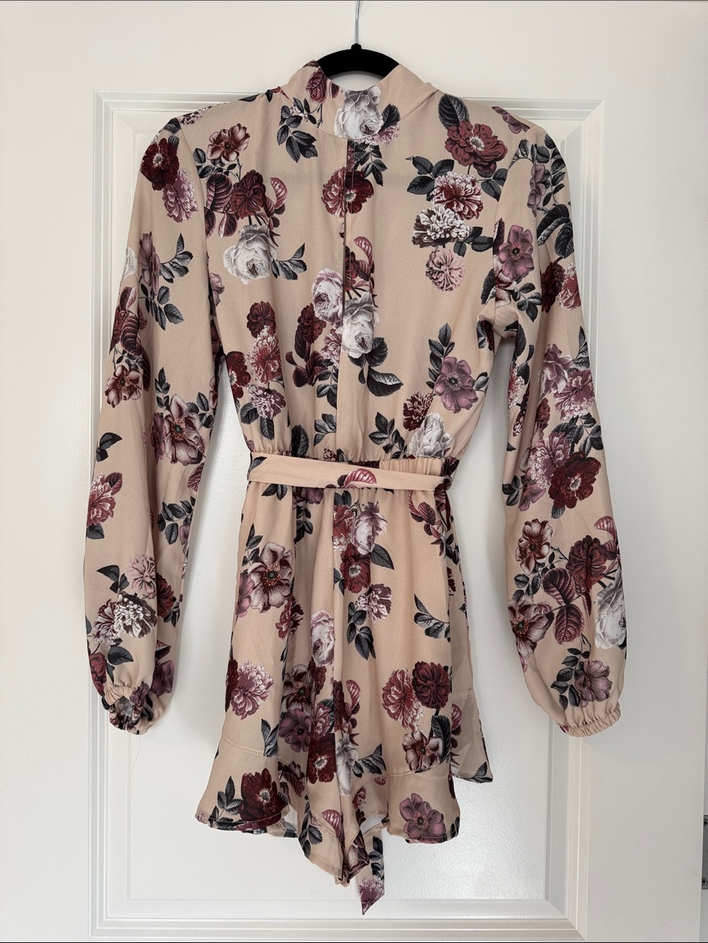 MINKPINK Cream Floral Romper with Dusty Rose Print
